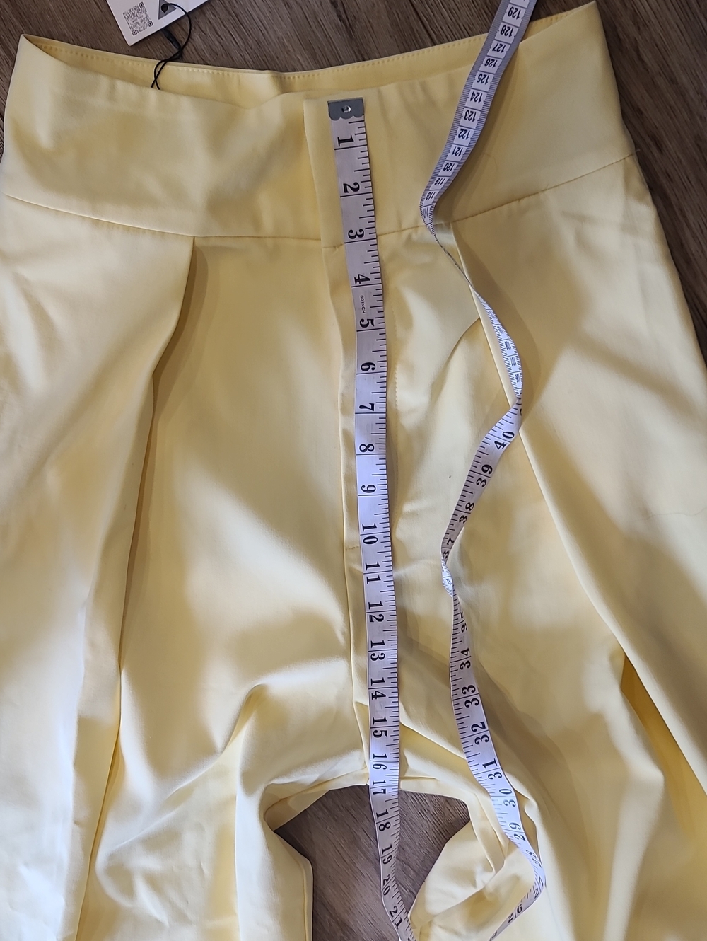 NWT Zara Pastel Butter Yellow Pleated Wide Leg Cropped Pants Size Small - Picture 8 of 8